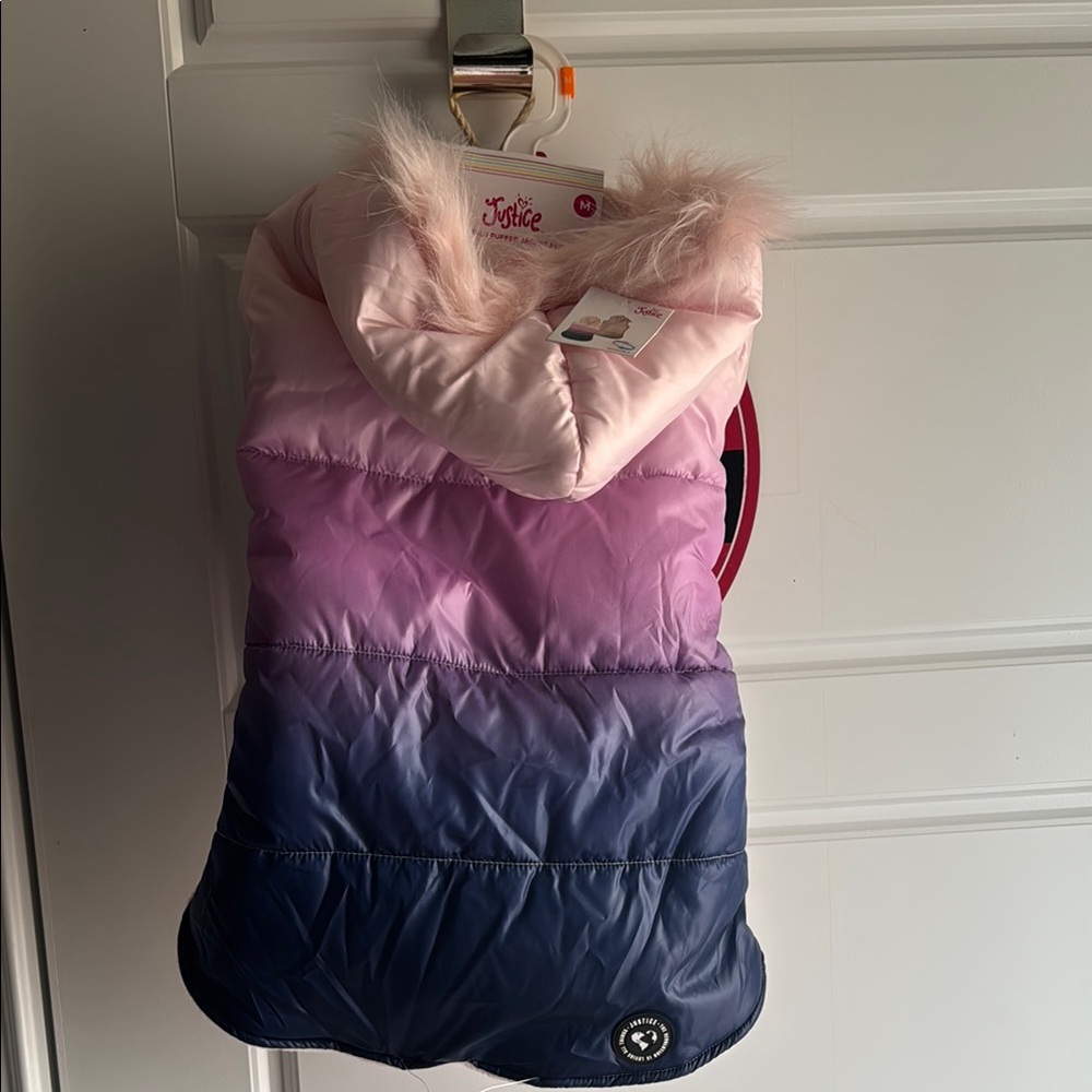 Justice Pink and Purple Ombre Dog Puffer Vest